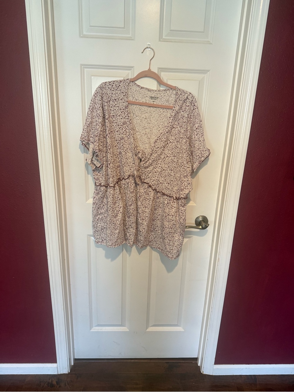 torrid Blush Pink Floral V-Neck Peplum Top